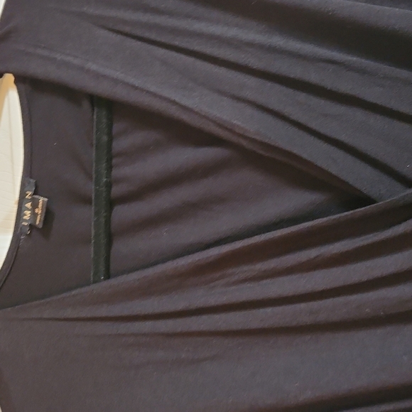 Iman Black Cap Sleeve Top  Size S - Picture 2 of 7